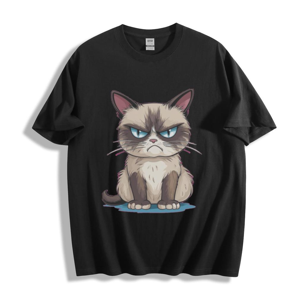 Grumpy Cat T-Shirt - Iconic Frown Face Cartoon Design Unisex Tee