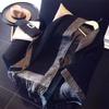 Women Faux Cashmere Tassel Shawl Black Gray Solid Winter Autumn Scarf