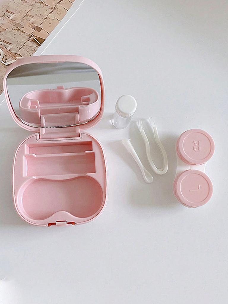 1pc Portable Minimalist Square Contact Lens Case, DIY Solid Color Contact Lens Holder