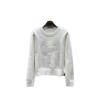 L Brand 2025 Autumn/Winter 3D Embroidered Letter Loose Pullover Knit Long Sleeve Versatile Top