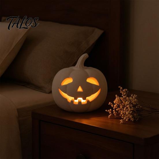 Unique Holiday Gifts Pumpkin Lantern Ornament, Resin Hollow Tabletop Figurine, Jack O Decor Decorative Table Centerpieces for Halloween And