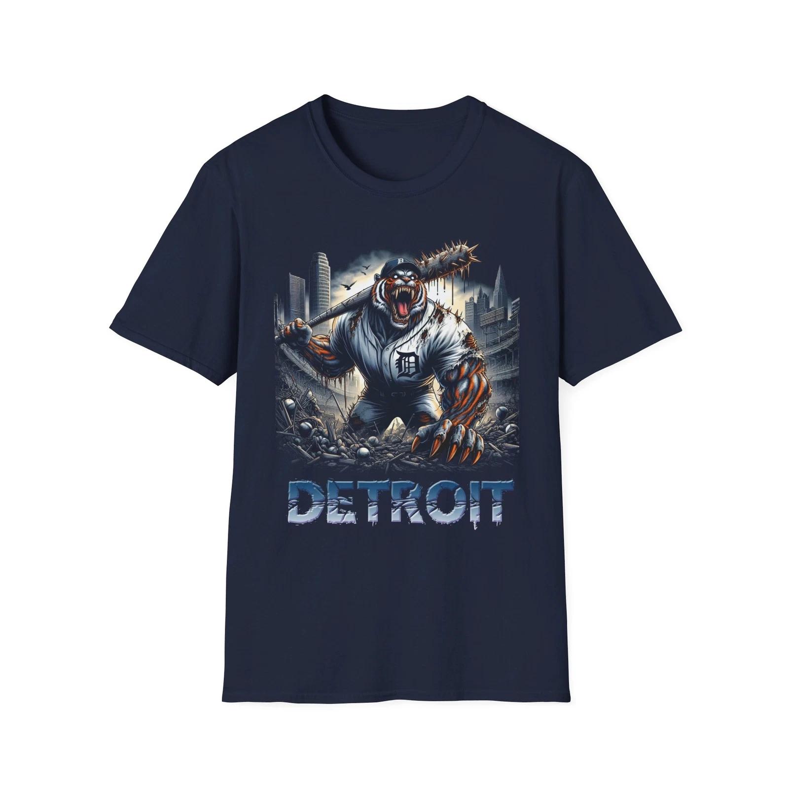 Men s and Women s T-shirts Detroit Tigers Horror Mashup T-Shirt - Scary Detroit Fan Apparel XXXXL