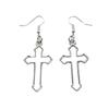 Punk Style Hollow Cross Dangle Earrings Jewelry Unique Long Drop Earrings