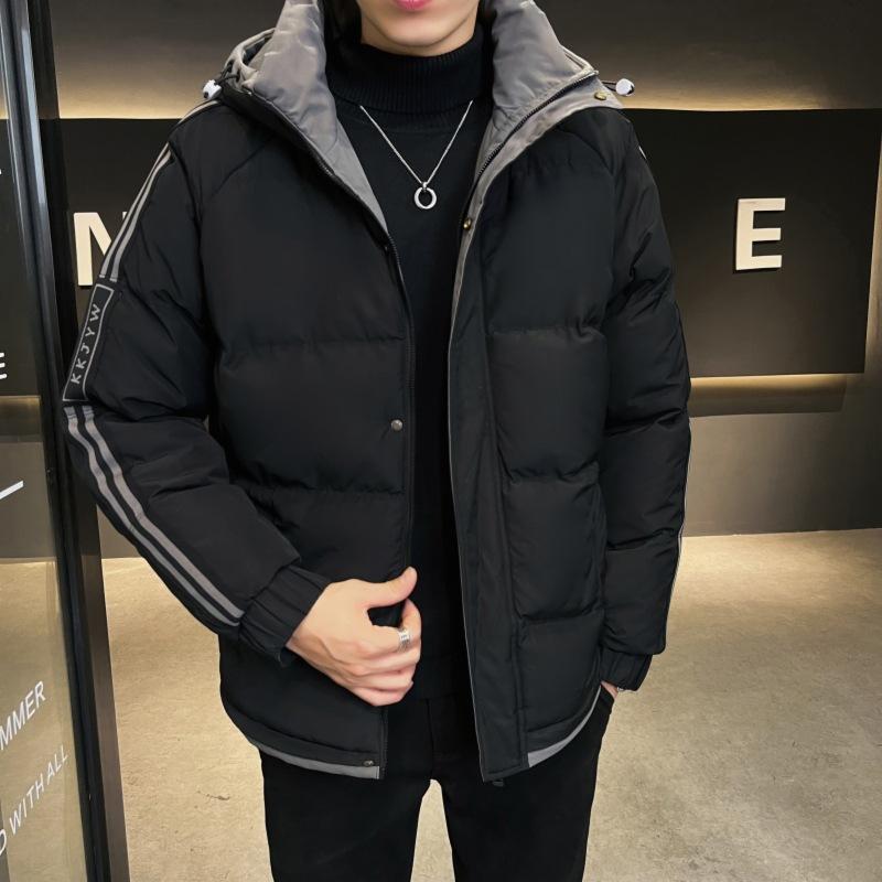 Cotton Clothes Men's Winter Loose Waterproof Thickened Cotton Jacket Casual Short Bread Clothes Hooded Cotton Clothes