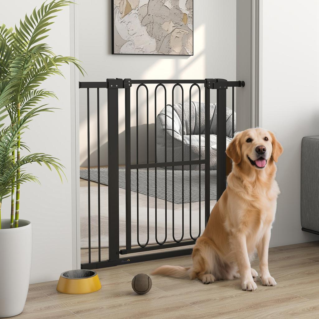 Dog Safety Gate, 76-104 cm Barrier Gate without Drilling, Stair Gate