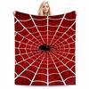 Spider and Web Red Design Keep Warm –Flannel Blanket for Bedroom, Living Room, Sofa, and Nap