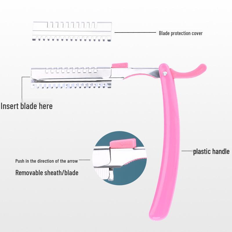 10-Pack Eyebrow Razors for Professional Shaping, Stainless Steel, Single-Sided Blades