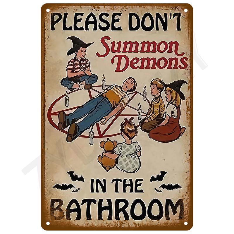 Retro Wall Art Mural Outdoor House Bathroom Home Room Decorations Decor Vintage Metal Signs Plates Tin Sign Posters Man Cave Bar