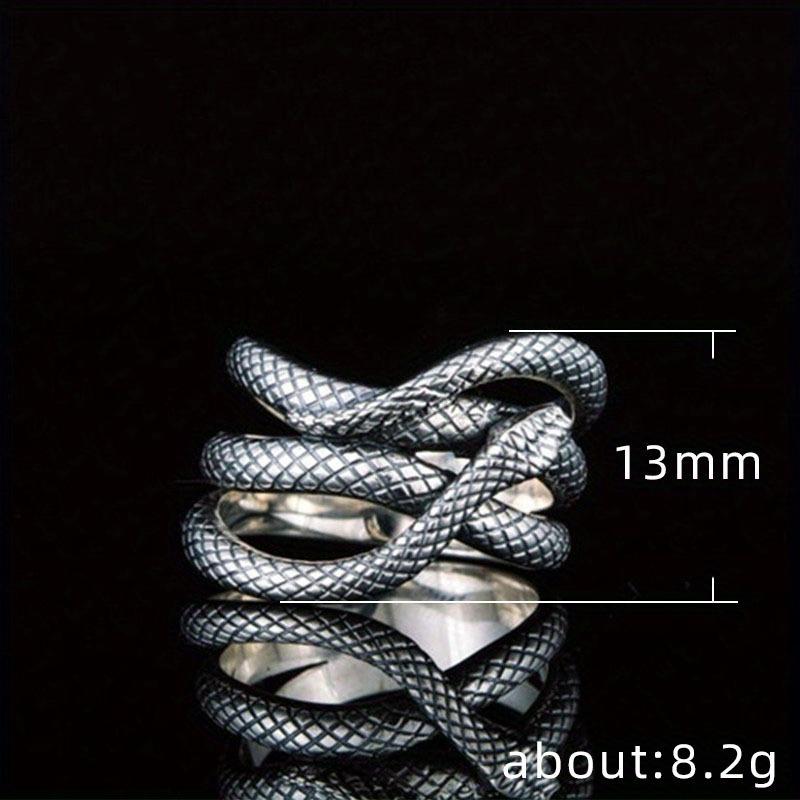 1pc Retro Silver-plated Snake-shaped Ring, Suitable for Both Men and Women