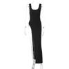 2025 Sexy Sleeveless Side High Split Dress Solid Backless Women Midi Dresses Summer Party Club Streetwear Clothes Y2K