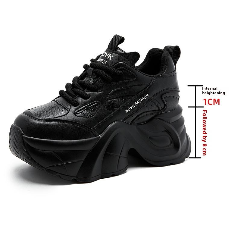 Fashionable Thick-soled Sports Shoes for Women In Autumn and Winter, High-end Casual Shoes with Increased Height and Versatile Dad Shoes