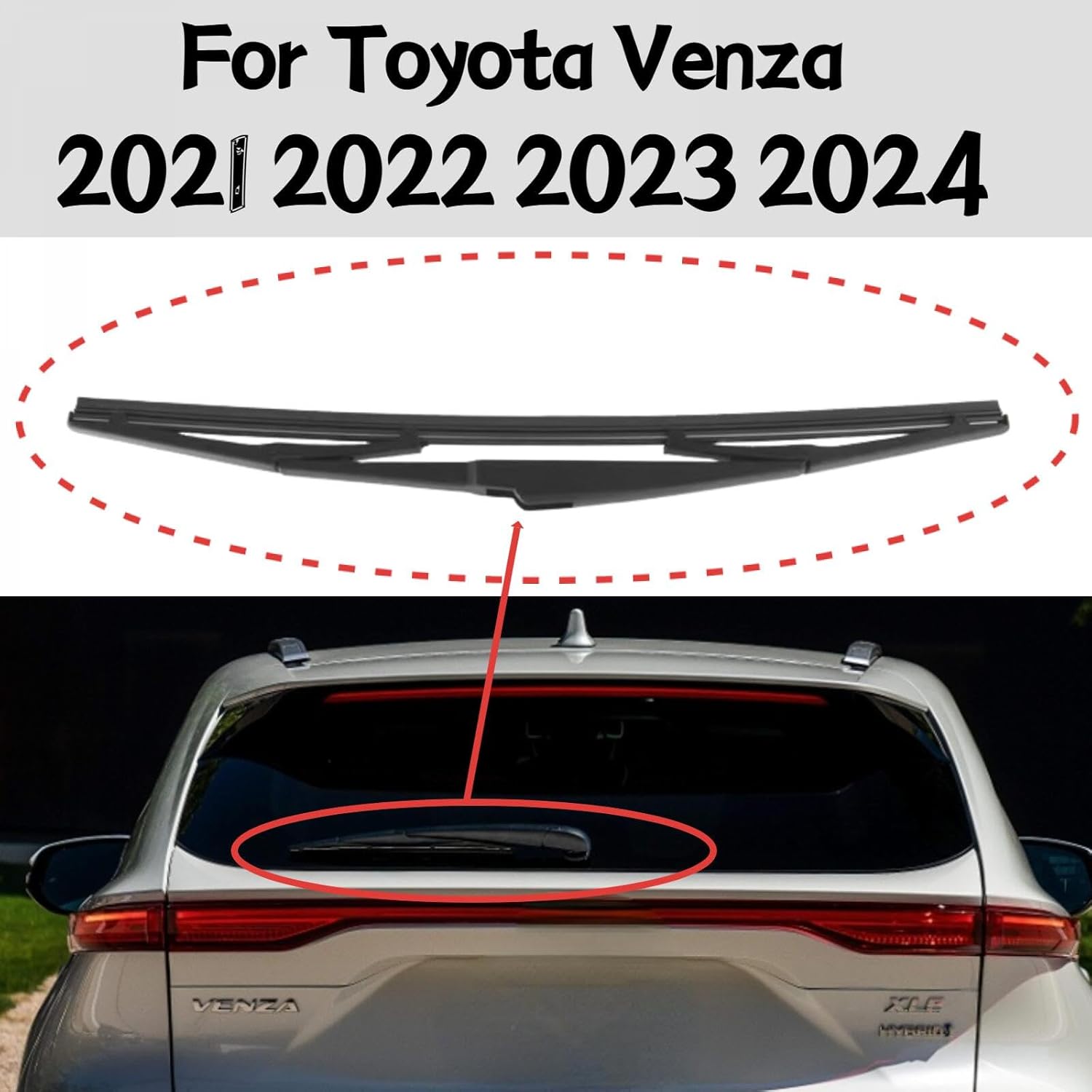 Задний дворник для Toyota Venza 2021 2022 2023 2024 LE Limited Nightshade XLE задний Задний дворник