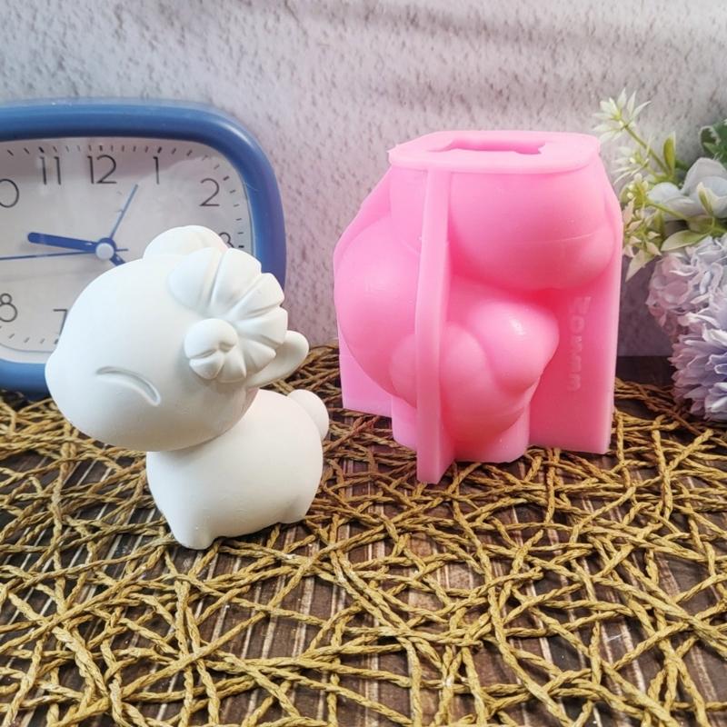 Reizende Tierkerzenformen 3D Schaf Silikonform Ornamentformen Gießform Bastelbedarf für Heimdekorationen