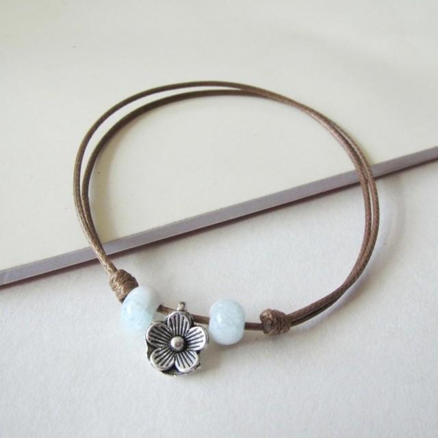 

1 шт. новые модные регулируемые простые керамические браслеты, женские оригинальные браслеты ручной работы, модные ножные браслеты в виде листьев, керамические украшения 41 #