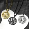Raven Birds Pendant Necklace Women Men Stainless Steel Black Color Love Flower Of Life Knight Chain Jewelry Gifts