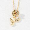  Style Flower Clavicle Chain Light Luxury Niche Colored Zircon Fashion Versatile Pendant Necklace For Women