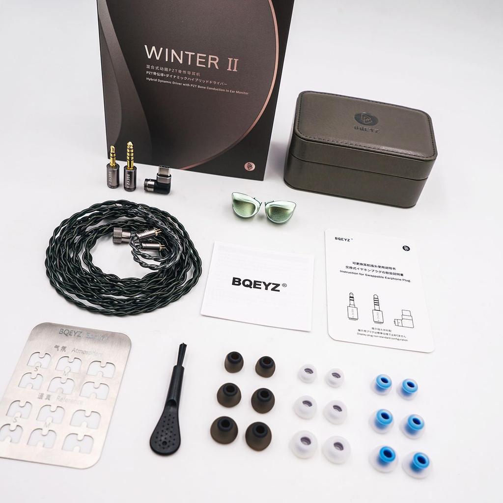 BQEYZ Winter2 In-Ear Monitor Wired Earphones, DD+BC HiFi Gaming Earphones with Detachable Cable, Wired Headphones for Audiophiles (Green,