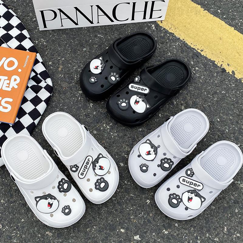New cartoon hole shoes female nurse doctor surgery shoes two wear cool slippers non-slip bag head beach shoes