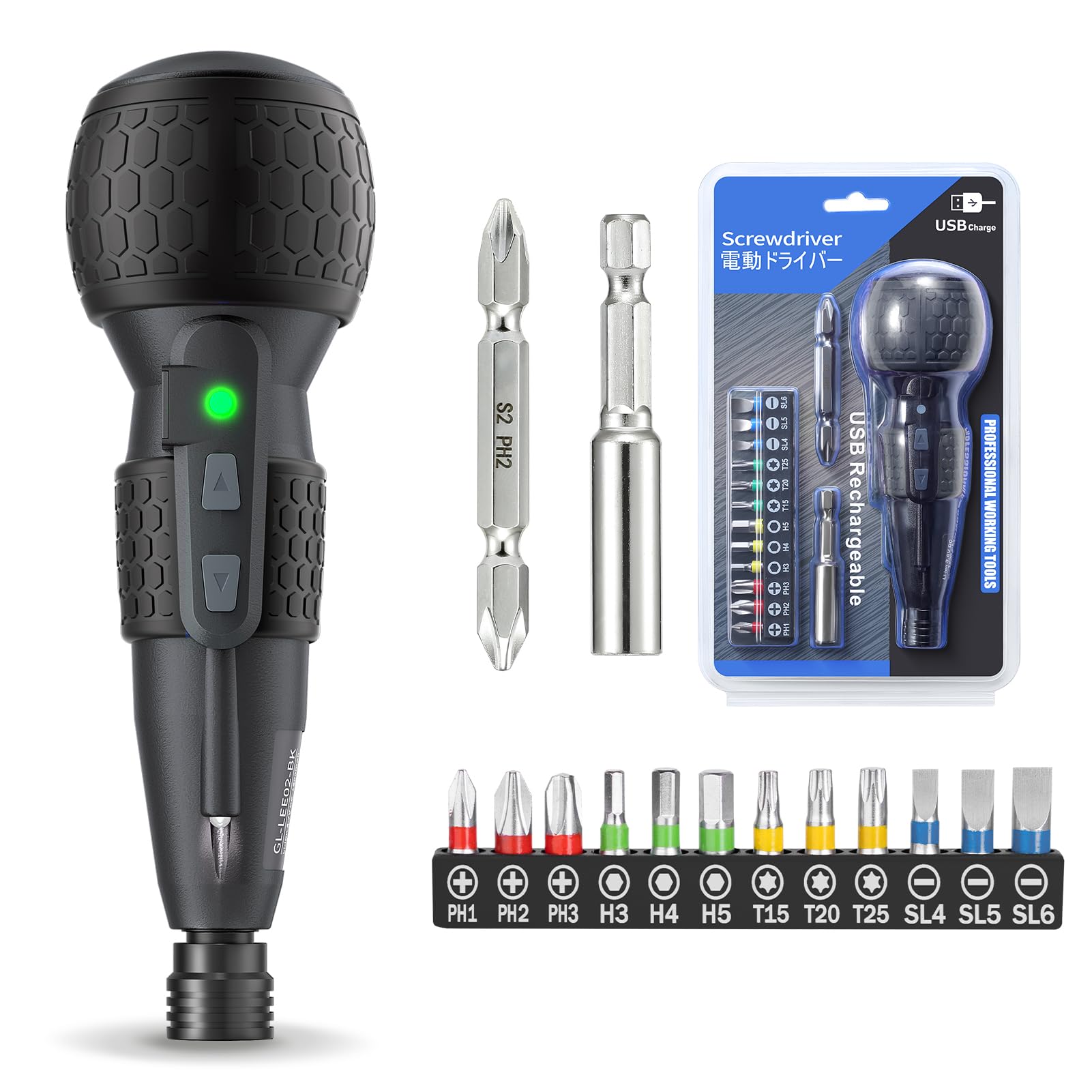 

Yacooda Powerful Electric Screwdriver Electric Manual LED Easy to Suitable for Beginners and Day Birthday Black Compact, [2025 Industry-Leading чорний