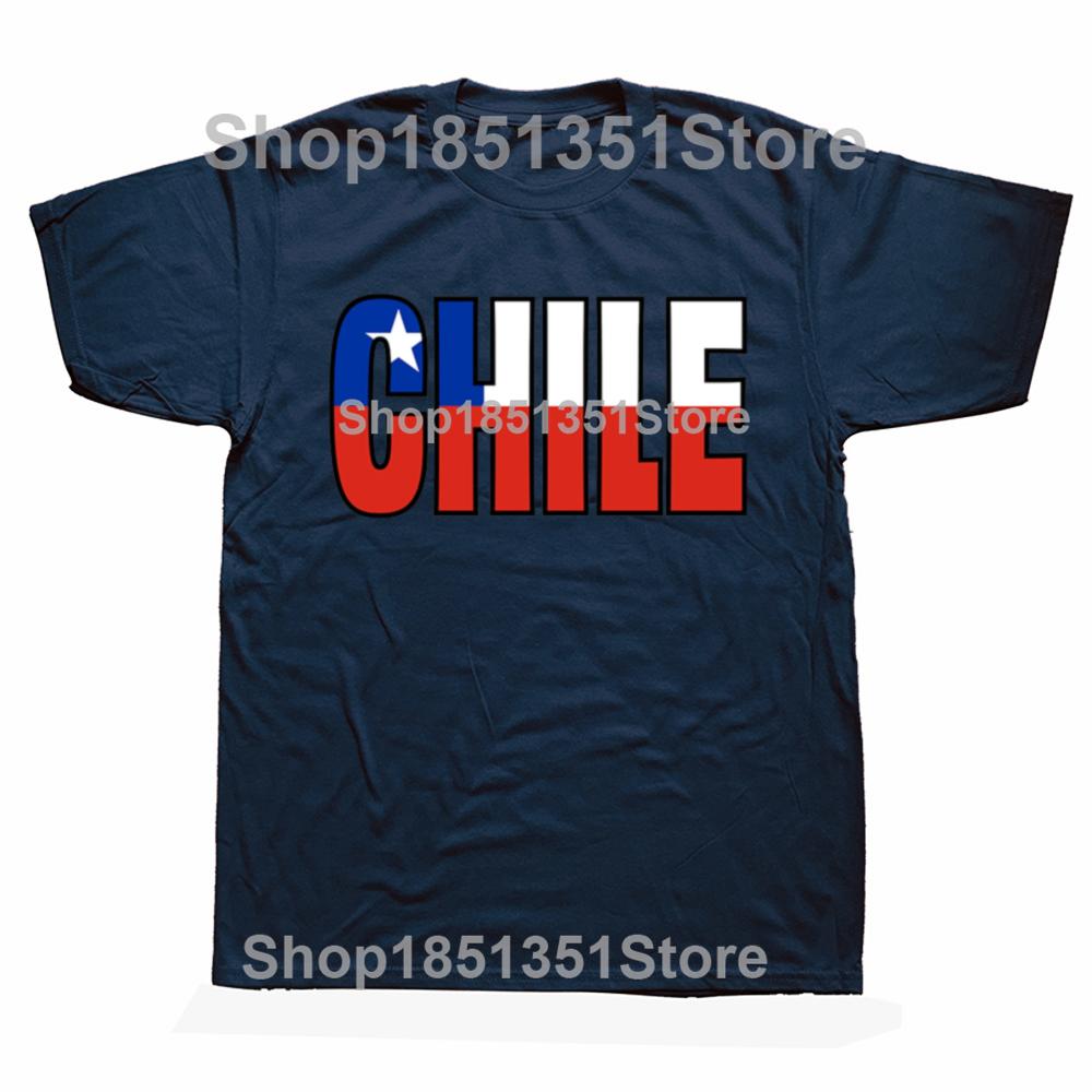 Funny Chile Chilean Flag Classic TShirt Graphic Tshirts Unisex Womens Fashion Casual Tshirt 100 Cotton Loose Oversized T Shirt