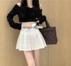 Women's High-Waisted Pleated A-Line Midi Skirt with Belt - Retro Style for All Seasons