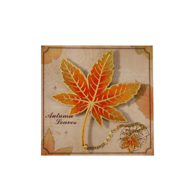 Vintage Leaf Shape Metal Bookmark Exquisite Cultural Creative Stationery Gift