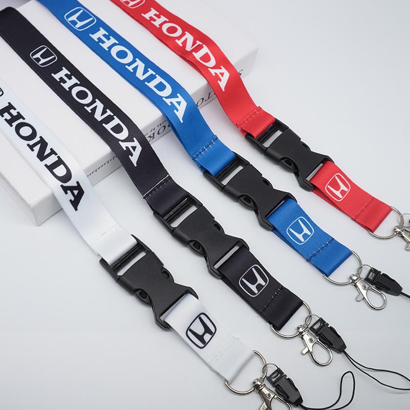 CPS1 1pc Lanyard Nylon Printing Emblem Style Key pendant holder Keychain For Honda Civic xrv hrv crv brv City Accord Fit Jazz Insight