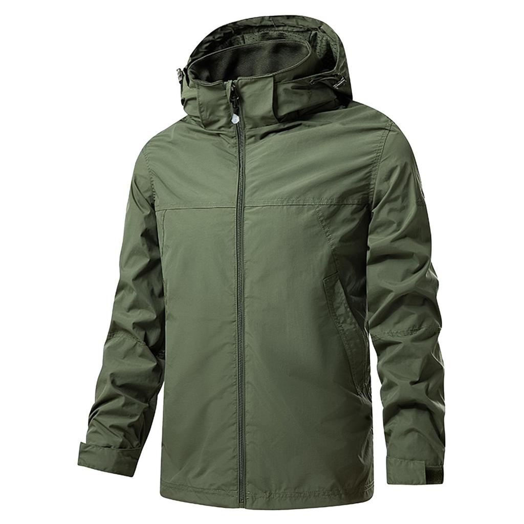 Men's Thin Zipper-style Waterproof And Windproof Outdoor Windbreaker, Outdoor Casual Windbreaker Jacket