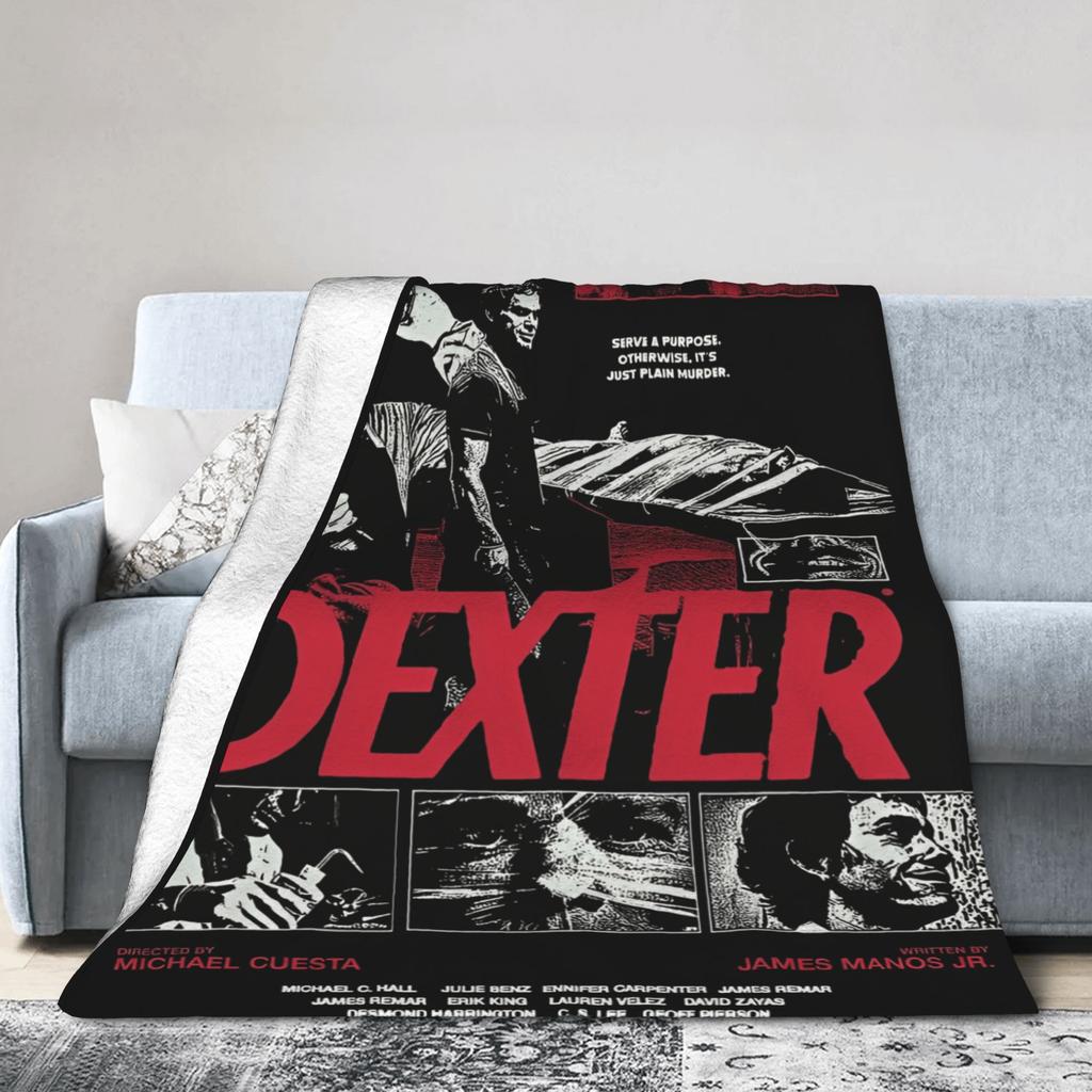 Dexter Morgan Bedding Throws Warm Fashion Blanket Blood Forensic TV Series For Living Room Camping Flannel Bedspread Bed Cover