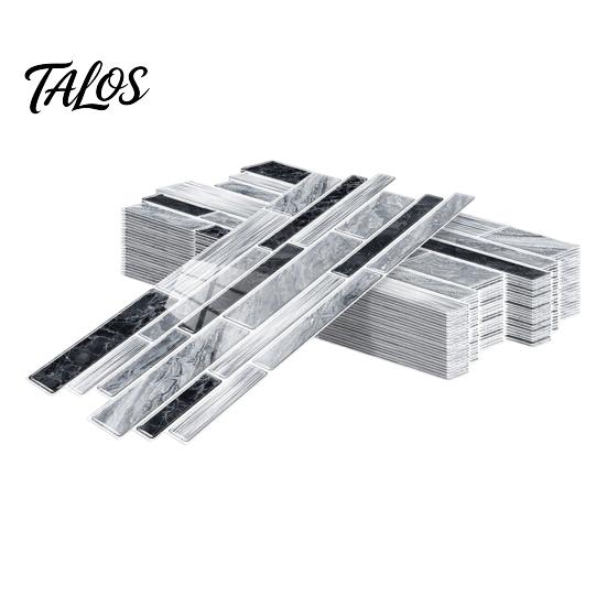 Waterproof Tile Stickers for Balcony Marble Look Wall Tiles, Self-Adhesive PVC Backsplash Tiles Kitchen Oil-proof Peel And Stick Bathroom Easy to Cut