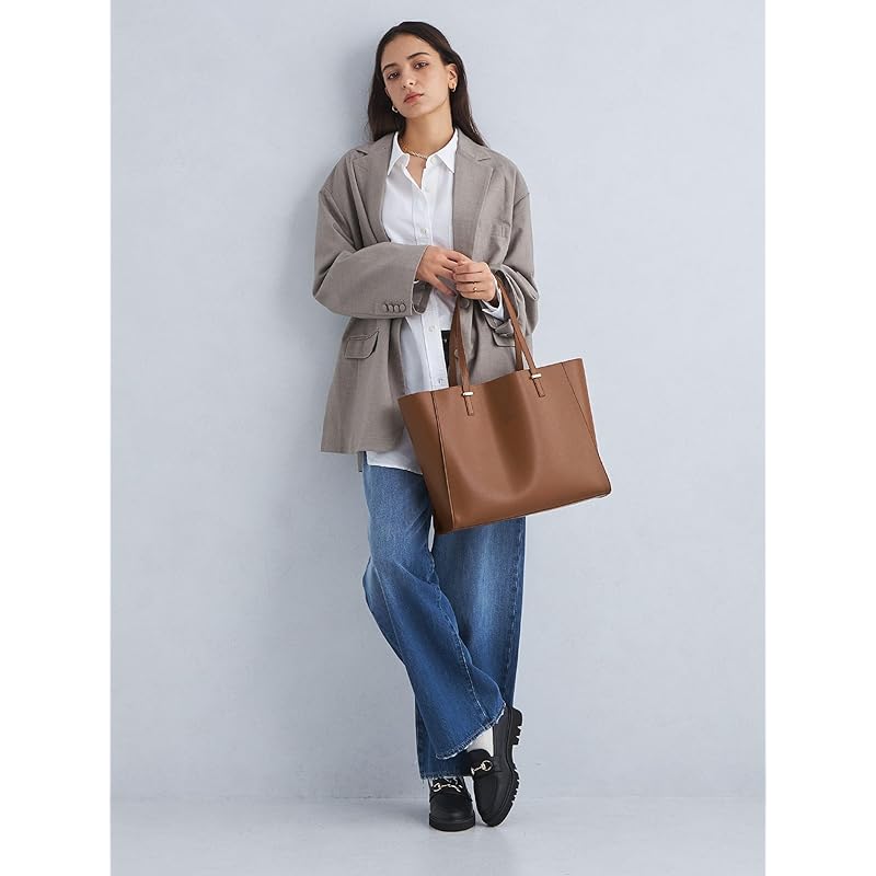 [United Arrows green label Relaxing] WEB limited One point simple Tote bag (with soft PC bag) / A4 commute 35321991289 2500 MD.BROWN(25) FREE