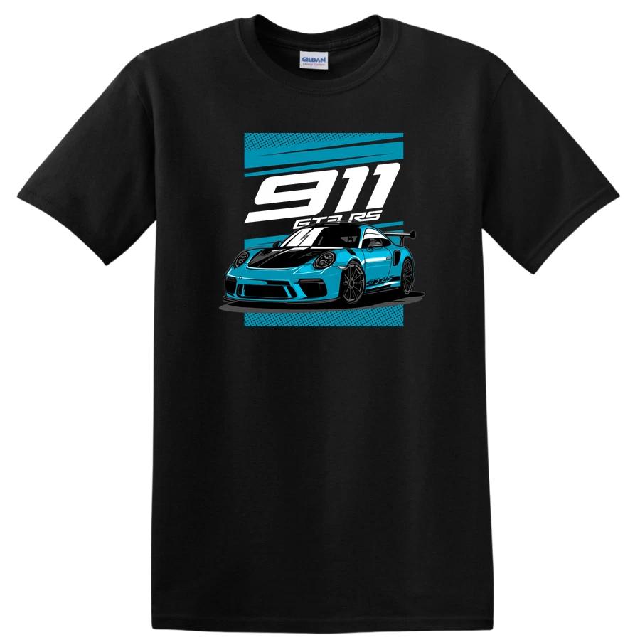 Sports Car Graphic T Shirt Race Car Enthusiast Tee Blue Black Design 911 GT3 RS