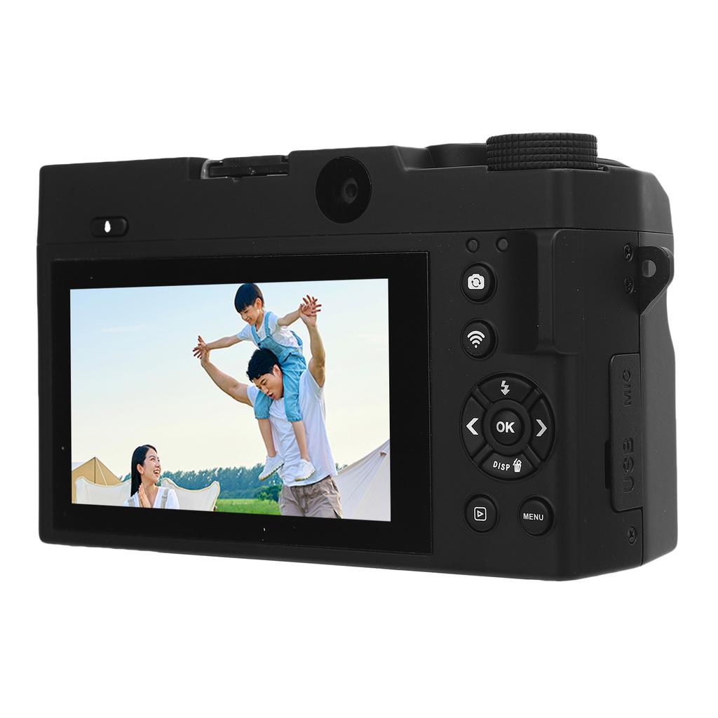 4K Digital Camera 75MP UHD 3 Inch LCD Screen 18X Digital Zoom WiFi Digital Video Camera with Flash for Photography