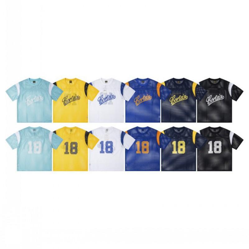Herren Damen Locker Geschnitten Baumwollmischung Netzprint T-Shirt Kurze Ärmel Streetwear Freizeit T-Shirt
