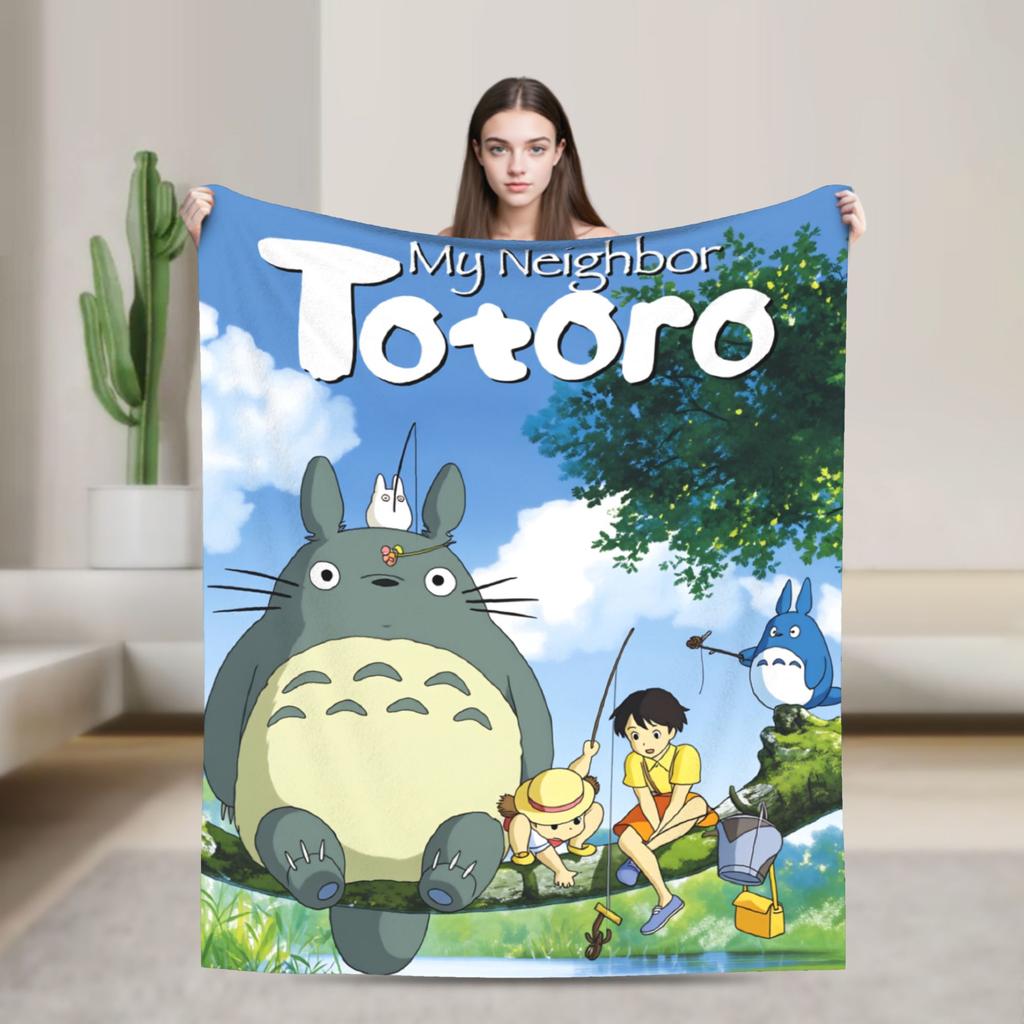 Traditional Nekobasu Japanese Blanket T-Totoros Travel Flannel Bedding Throws For Living Room Warm Bedspread Birthday Present