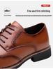 2025 Men's Genuine Leather Brogue Derby Shoes - Pointed Toe, Lace-up, Large Sizes