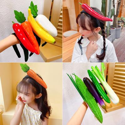 Vegetable Fried Egg Hairband Cartoon Kawaii Hair Hoop Creative Funny Headbands  Women