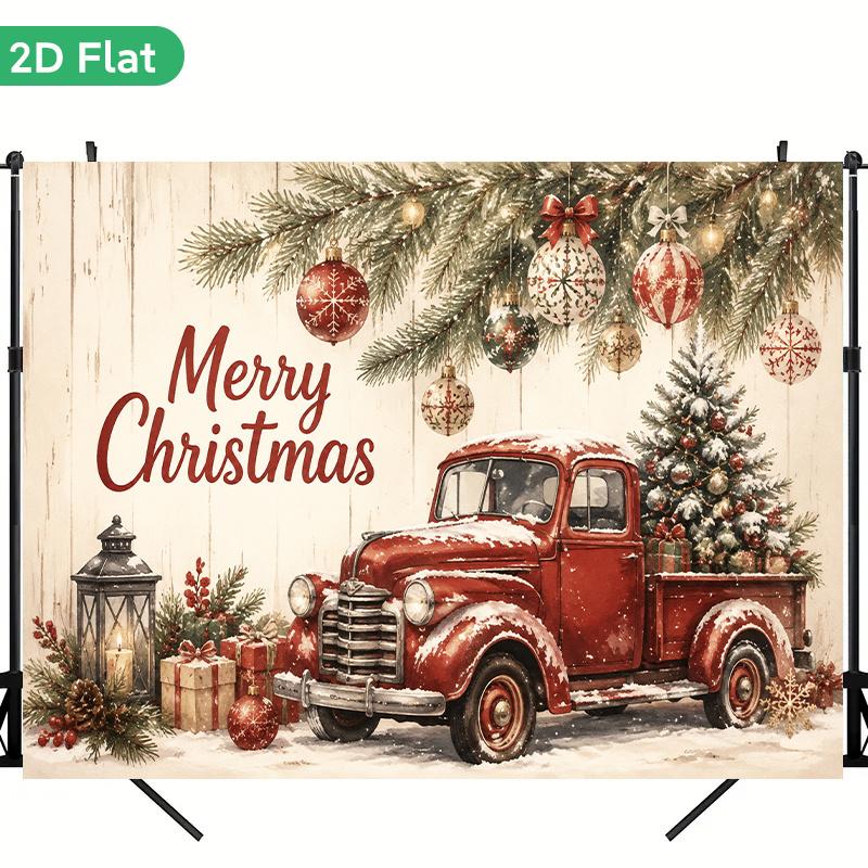 1Pcs Merry Christmas Truck Decoration Background Winter Backdrop Decorations For Photo Studio Photo Booth Christmas Party