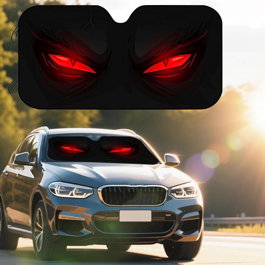Car Windshield Sunshade - Cartoon Pet Design, Heat Insulation, UV Protection, Bubble Aluminum Film