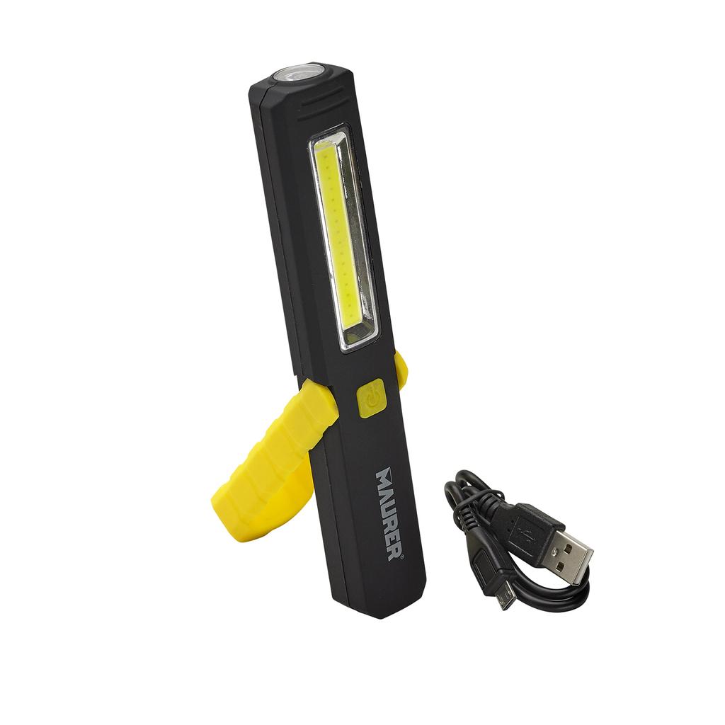 Linterna LED MAURER Profesional 260 Lúmenes – 3W, A Pilas AA, Con Imán Y Colgador Abatible