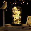 Künstliche Blumen LED Verzauberte Glasabdeckung Rosenkuppel Lampe Tischdeko Folienfigur Lichterkette Partydekoration