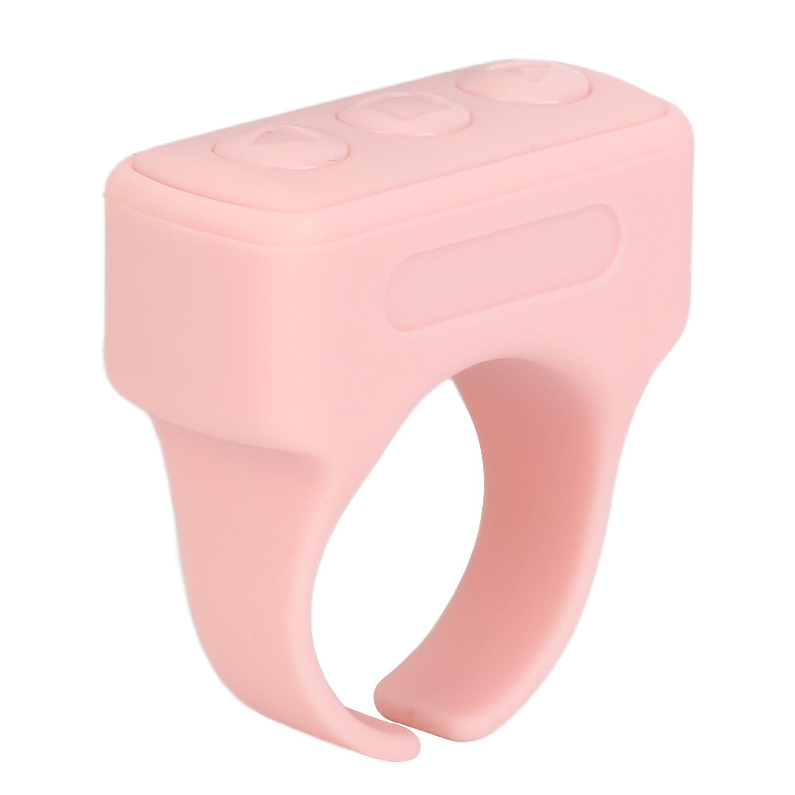 

Remote Control App Page Turner Video Recording Selfie Button Rechargeable Bluetooth Scrolling Ring Clicker for Cell розовый