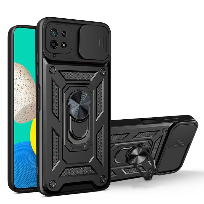 

Чохол для телефону для Samsung Galaxy M32 Slide Camera Lens Чохли для телефонів для Samsung Galaxy M32 M 32 4G 5G Протиударний захисний захисний кільце військового класу Samsung Galaxy M32 4G чорний