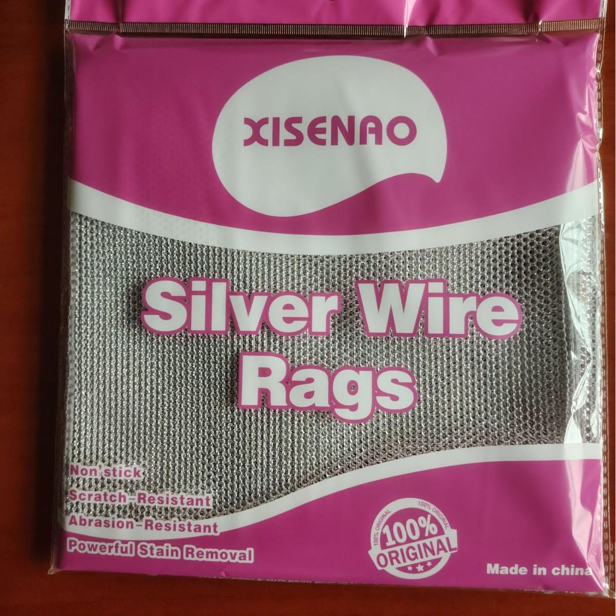 Coral Fleece Silver Thread Dishwashing Cloth - Double-Sided Oil-Proof Stain Removal Pad