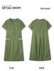Women's Summer Cotton-Linen Dress: Petite, Slimming, Loose-Fit for Middle-Aged Moms