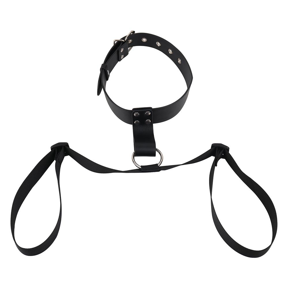 QKKQ Leather Breast Harness BDSM Boobs Restraint with Collar Couples SM Game Leather Lingerie Breast Belt Sex Toys for Couples