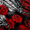 Black Skull Rose Halloween Quilted Comforter Set - 3 Piece
