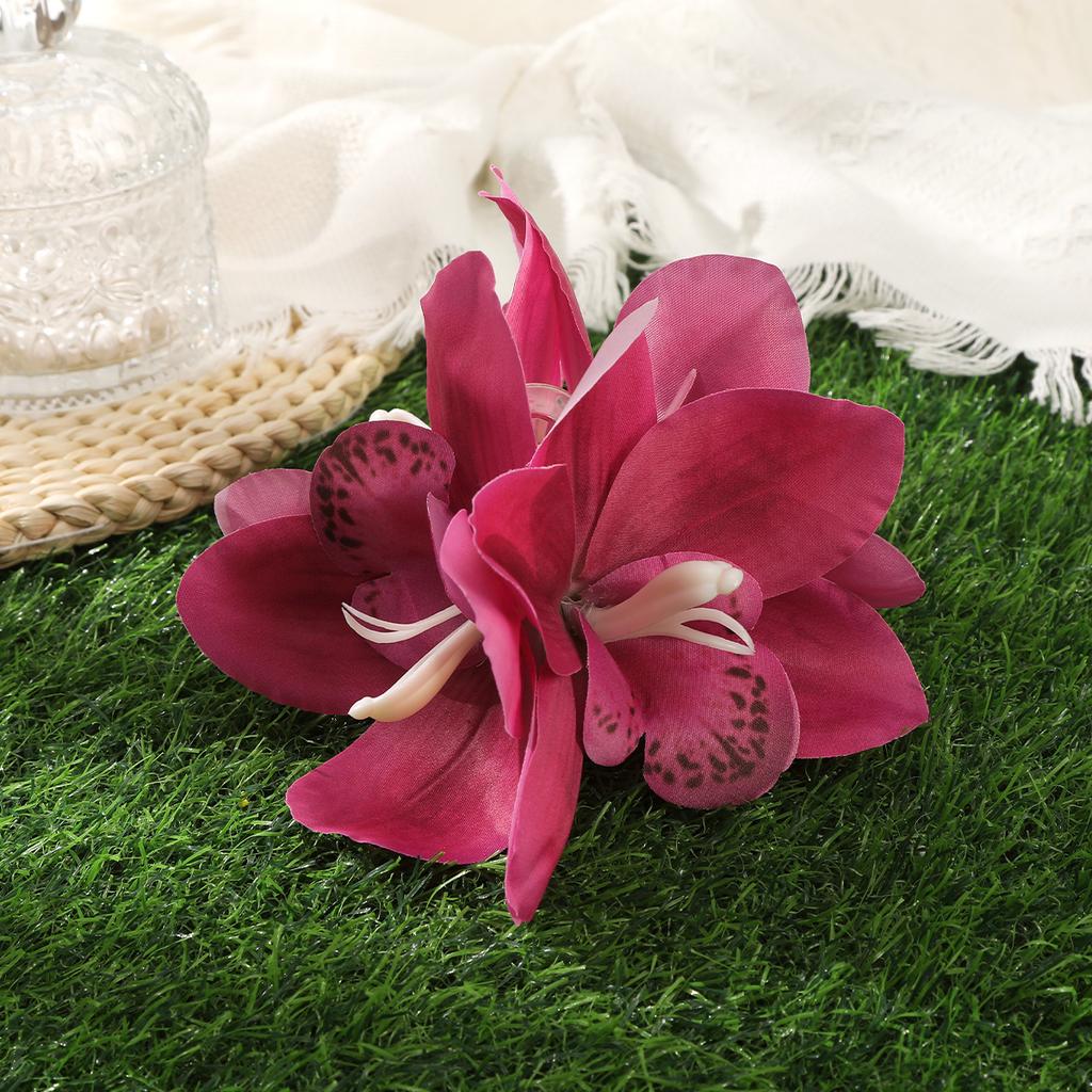 AWAYTR Large Orchid Lily Hair Claws Artificial Floral Hair Clips Crab For Women Girl Gift Hair Accessories Valentine Headwear