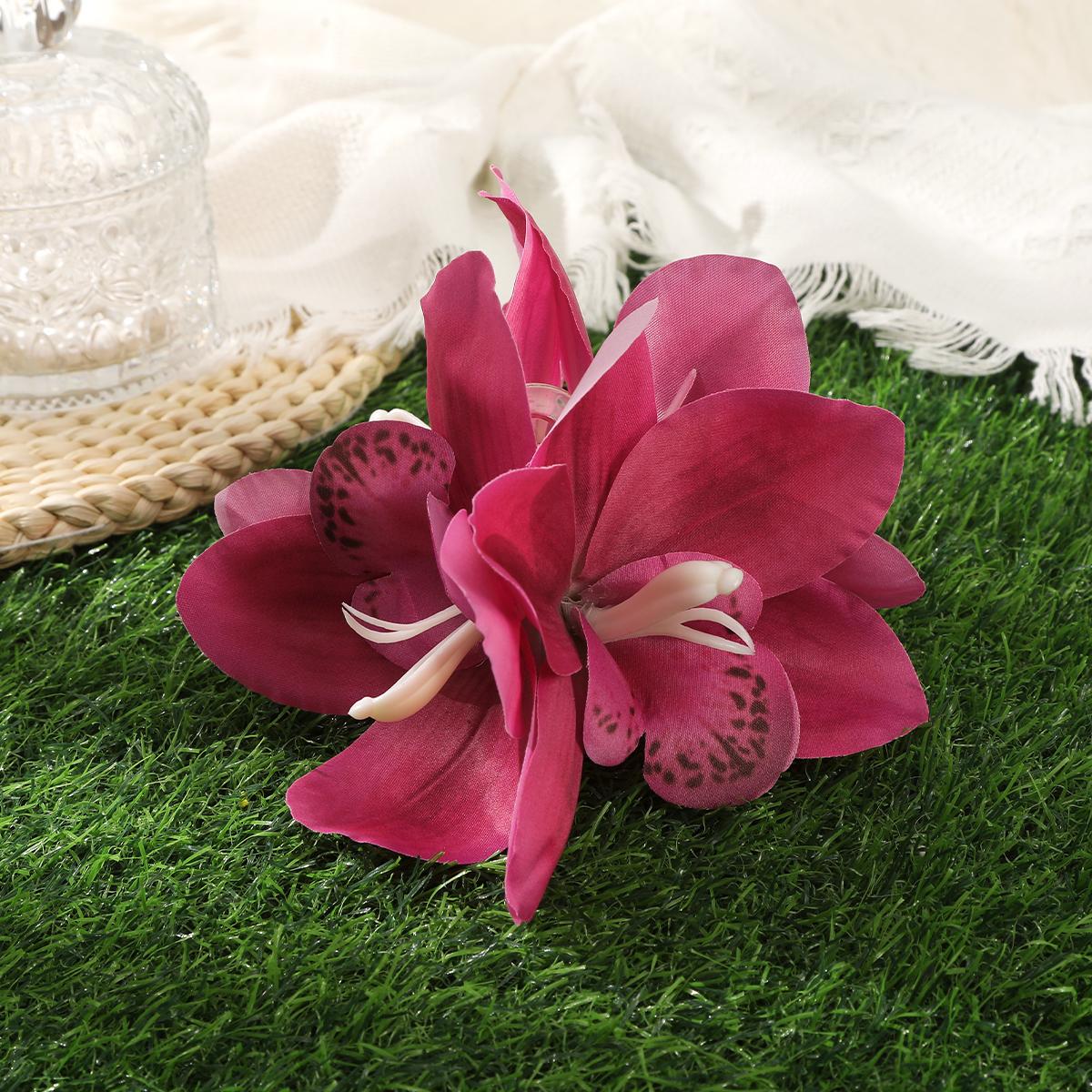 

AWAYTR Большие заколки-крабы для волос с орхидеями и лилиями, искусственные цветочные заколки для волос, краб для женщин, девушки, подарок, аксессуары для волос, валентинка, головной убор