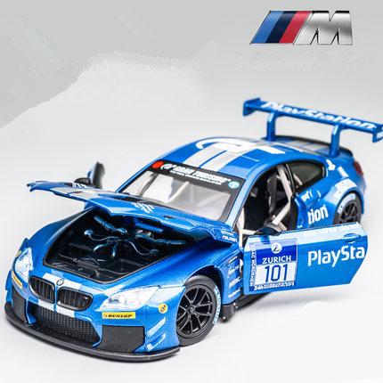 1:24 BMW M4 GT3 Leichtmetall-Sportwagenmodell Diecasts Metall-Rennwagenfahrzeuge Modell Simulation Sound Licht Sammlung Kinderspielzeug Geschenk
